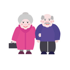 Family of elderly spouses