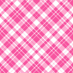 Seamless pattern in exquisite bright pink and white colors for plaid, fabric, textile, clothes, tablecloth and other things. Vector image. 2