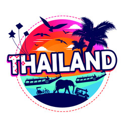 vector illustration of Info graphic elements for traveling to Thailand. concept for Travel to Thailand. Info graphic Element, icon or Symbol.