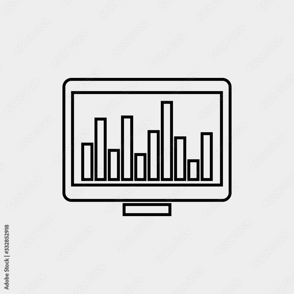 Fototapete info graphs on computer icon vector illustration and symbol for website and graphic design
