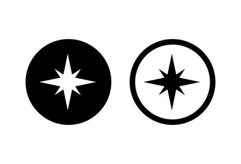 Compass vector icons set on white background. Compass icons on white background