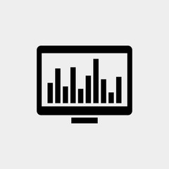 info graphs on computer icon vector illustration and symbol for website and graphic design