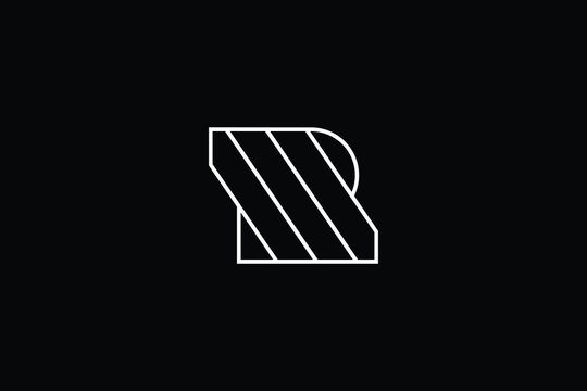Minimal elegant monogram art logo. Outstanding professional trendy awesome artistic RM MR RW WR initial based Alphabet icon logo. Premium Business logo White color on black background