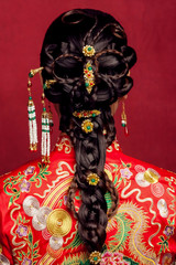 Back view of Chinese style ancient costume