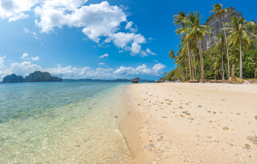 Coastal Scenery of El Nido, Palawan Island, The Philippines, a Popular Tourism Destination for Summer Vacation in Southeast Asia, with Tropical Climate and Beautiful Landscape.