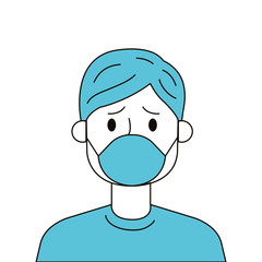 man with protection respiratory isolated icon vector illustration design