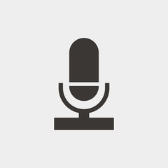recording microphone icon vector illustration and symbol for website and graphic design