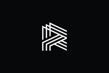 Minimal elegant monogram art logo. Outstanding professional trendy awesome artistic R RR RRR initial based Alphabet icon logo. Premium Business logo White color on black background