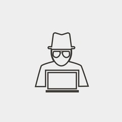 spy on computer icon vector illustration and symbol for website and graphic design