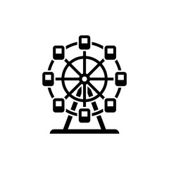 Ferris wheel vector icon on a white background.