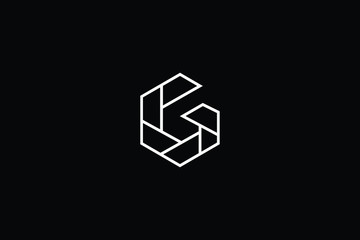Minimal elegant monogram art logo. Outstanding professional trendy awesome artistic G GG initial based Alphabet icon logo. Premium Business logo White color on black background