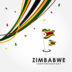 Fototapeta na wymiar Zimbabwe Independence Day Vector Design For Banner or Background