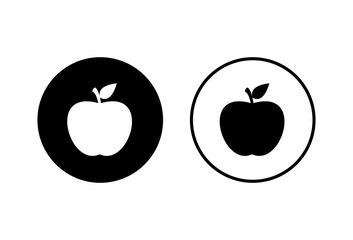 Apple icons set on white background. Apple vector icon