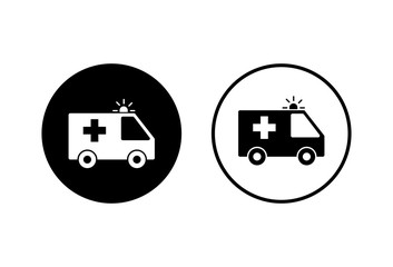 Ambulance Icons set on white background. Ambulance Icon Design