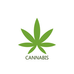 Cannabis green geometric logo. Vectot eps10