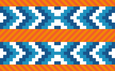 Native American ornament chevron and diagonal stripes. Seamless vector pattern in bright colors. Stock illustraion for web, print, scrapbooking, wrapping paper, textiles, background and wallpaper.