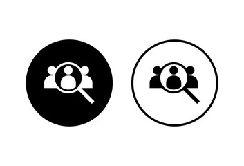 Fototapeta premium Hiring icons set on white background. Human resources concept. Recruitment. Search job vacancy icon. Hire. Find people icon