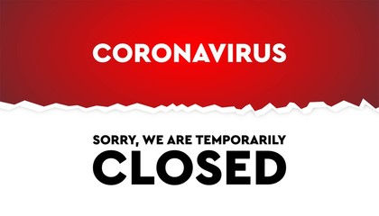 Coronavirus temporarily closed papercut template.