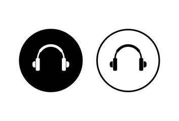 Headphone icons set on white background. Headphone vector icon. Call us