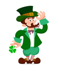 St.Patrick's day holiday pattern. Digital art, decorate poster with holiday symbols. Use it for print or web design creation. Vector illustration.