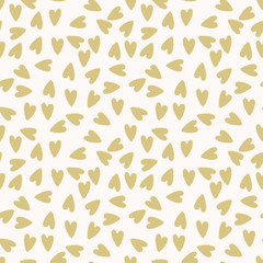 Vector Golden hearts repeat pattern print background design