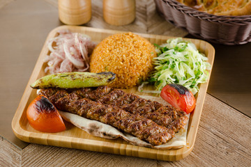 traditional arabian food dish with lamb.