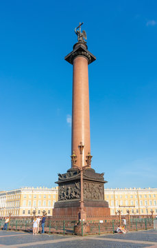 Alexander column on Palace square, Saint Petersburg, Russia