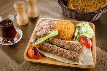 traditional arabian food dish with lamb.