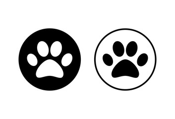 Paw icons set on white background. Paw Print icon