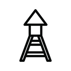 Tower icon vector , antena connection , best template logo emblem isolated illustration , outline solid background white