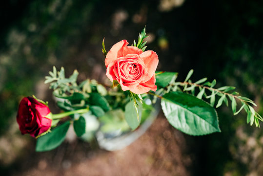 Cabilock Rosen-Kerzenständer Aus Keramik – Romantischer Kerzenhalter Mit Goldener Akzent, 10,5 X 10,5 Cm – Für Tischdeko & Hochzeit