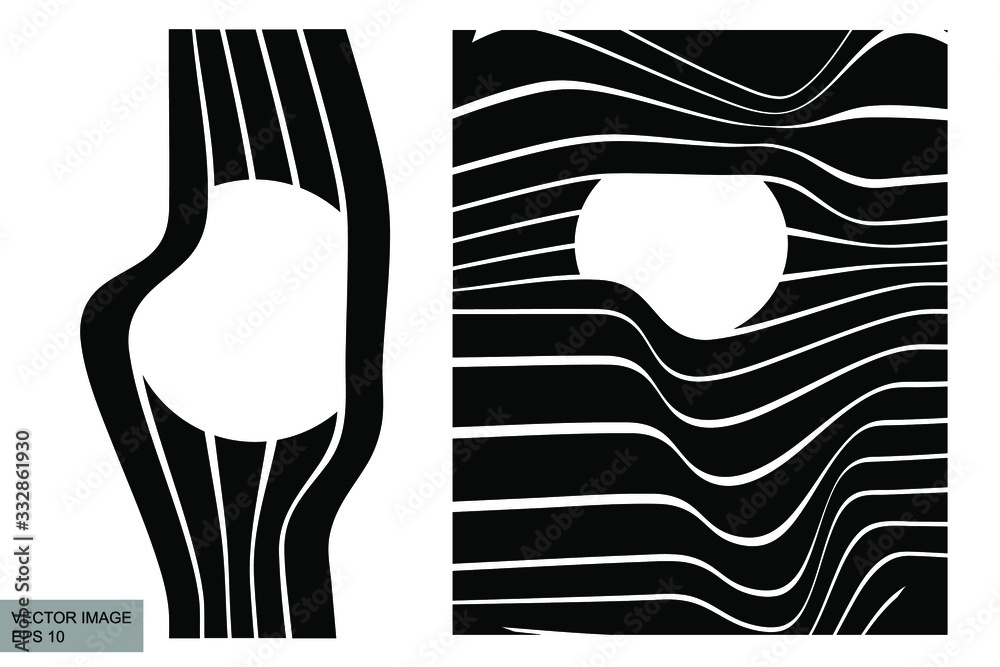 Poster abstract rippled lines pattern with wavy vibrant facture on background. square format. vector illust