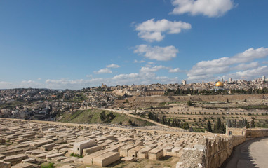 Ancient Jewish cemetery on the Mount of Olives in Jerusalem,