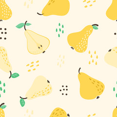  Abstract seamless pattern with pears.