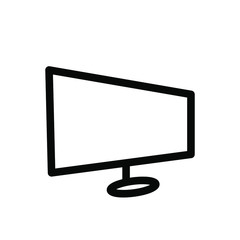 Monitor icon , business concept design emblem isolated , office screen outline solid background white