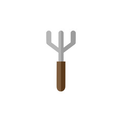 Gardening rake. Flat color icon. Tool vector illustration