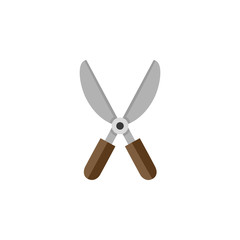 Gardening shears. Flat color icon. Tool vector illustration