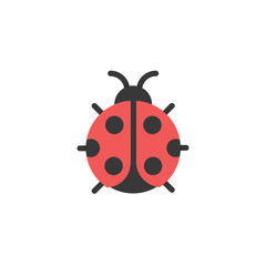 Obraz premium Ladybug. Flat color icon. Animal vector illustration