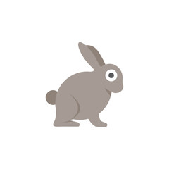 Fototapeta na wymiar Rabbit. Flat color icon. Animal vector illustration