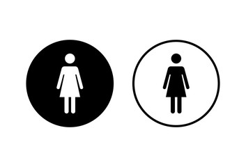 Woman icon vector. Toilet sign. Woman restroom sign vector. Female icon