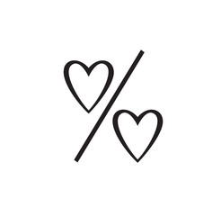 Valentines Day holiday pattern design. Heart shape with text. Vector illustration.