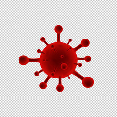 Obraz premium Novel Coronavirus (2019-nCoV). China pathogen respiratory infection. Global virus and disease spread. COVID-19. Coronavirus concept. Virus vector isolated on transparent background.