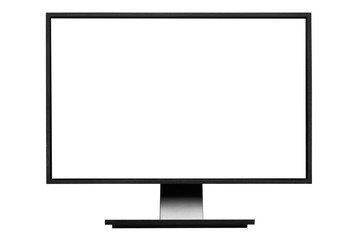 Monitor with blank screen, isolated on white background