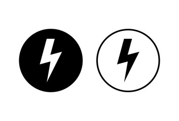 Lightning icons set on white background. Bolt icon vector. Energy and thunder electric icon