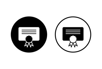 License icons set on white background. Approved or Certified Medal Icon