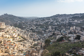 Obraz premium dense buildings in one of the Jerusalem areas in Israel