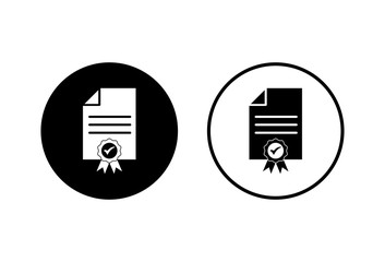 License icons set on white background. Approved or Certified Medal Icon
