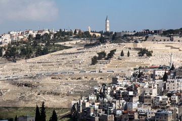 Fototapeta premium dense buildings in one of the Jerusalem areas in Israel