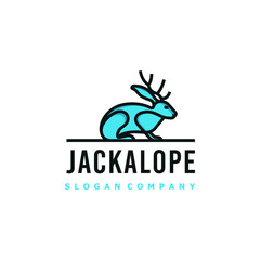 Jackalope logo design. Awesome jackalope logo. A jackalope logotype.