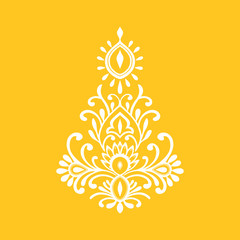 Indian, hand-drawn ornament. Perfect as an element, as a postcard, or as an invitation, or as a decoration element. Vector, stock illustration.